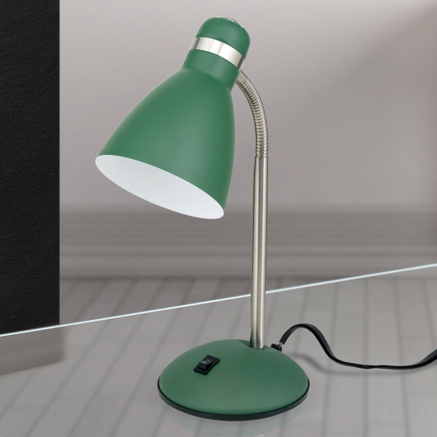 Lampe de table SCHOOL 1xE27/40W/230V vert/chrome mat