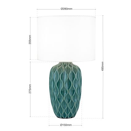 Lampe de table TORTUGA 1xE27/40W/230V vert/blanc