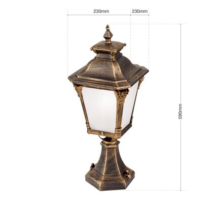 Lampe d'extérieur AIKO 1xE27/60W/230V 59 cm IP23 bronze/patiné