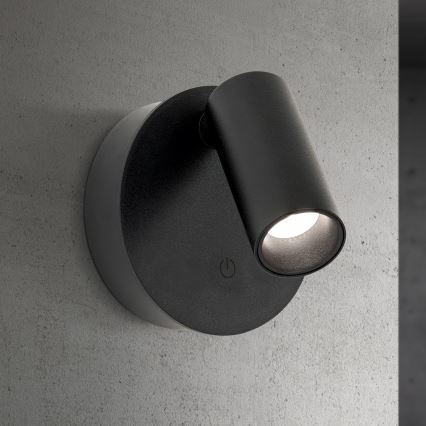 Applique spot murale tactile LED dimmable et rechargeable LUXY LED/1W/5V 2200 mAh 2700/3000/4000K noir