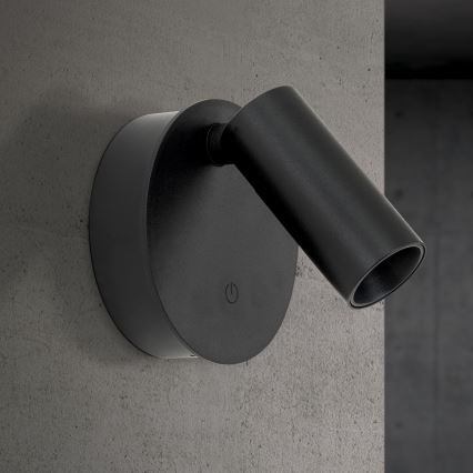 Applique spot murale tactile LED dimmable et rechargeable LUXY LED/1W/5V 2200 mAh 2700/3000/4000K noir