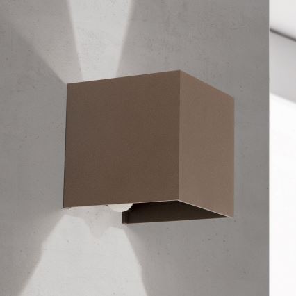 Orion - Applique murale d'extérieur avec détecteur de mouvement et capteur crépusculaire CUBE-S LED/13W/230V IP54 marron
