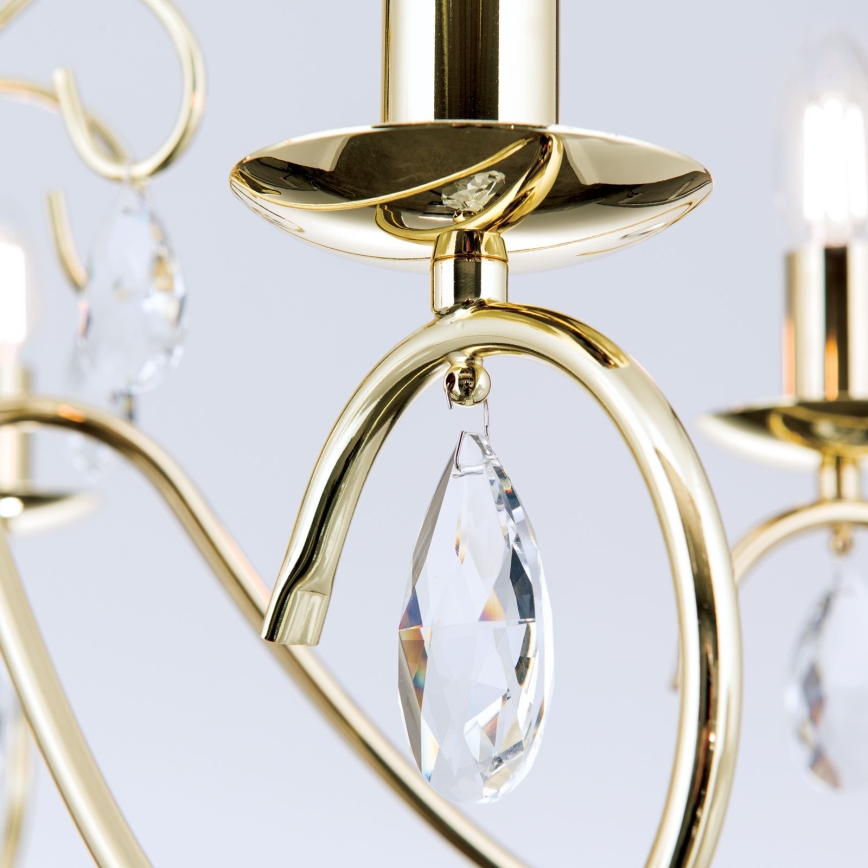 Suspension chaîne en cristal ALESSIA 5xE14/40W/230V doré