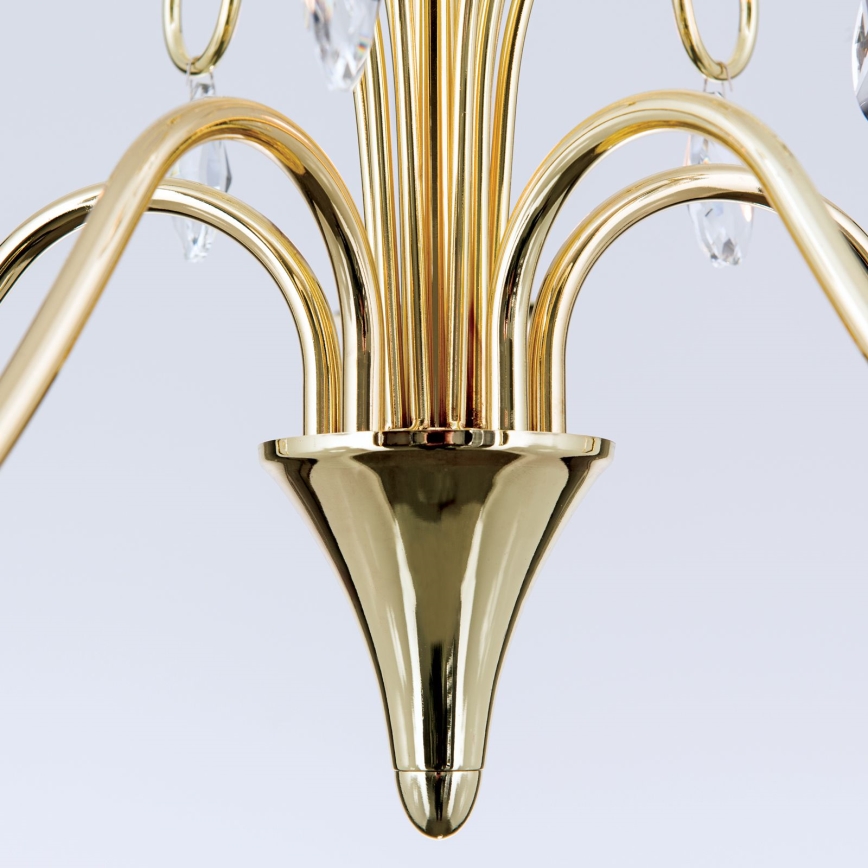 Suspension chaîne en cristal ALESSIA 5xE14/40W/230V doré