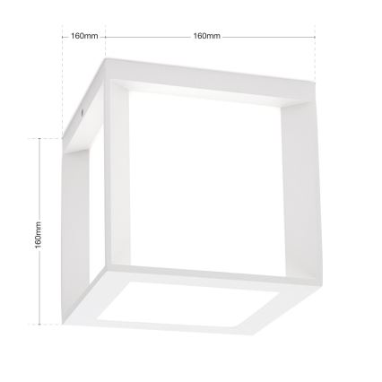 Luminaire d'extérieur HENRY 1xE27/15W/230V 16x16 cm IP44 blanc