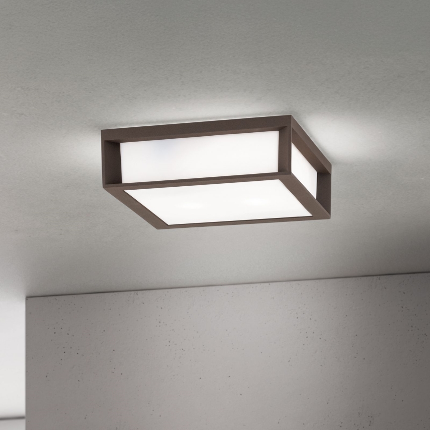 Luminaire extérieur HENRY 2xE27/15W/230V 26x26 cm IP44 marron