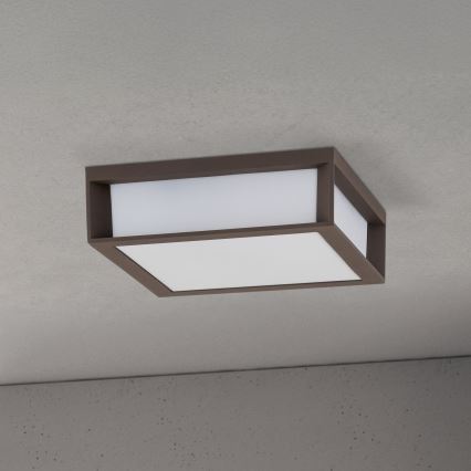Luminaire extérieur HENRY 2xE27/15W/230V 26x26 cm IP44 marron