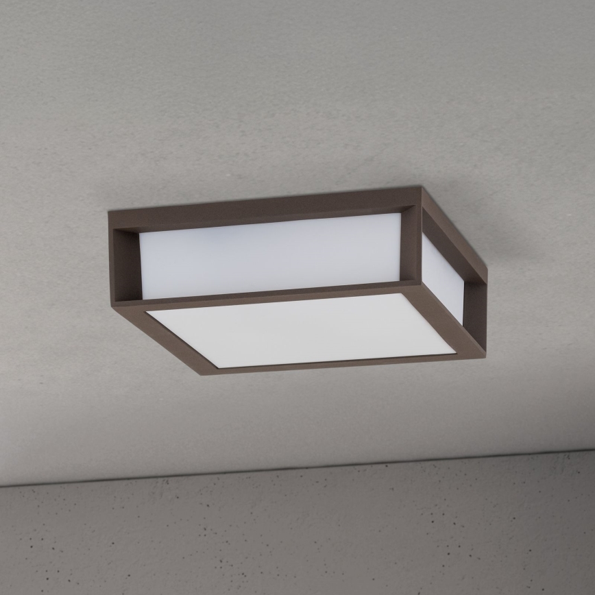 Luminaire extérieur HENRY 2xE27/15W/230V 26x26 cm IP44 marron