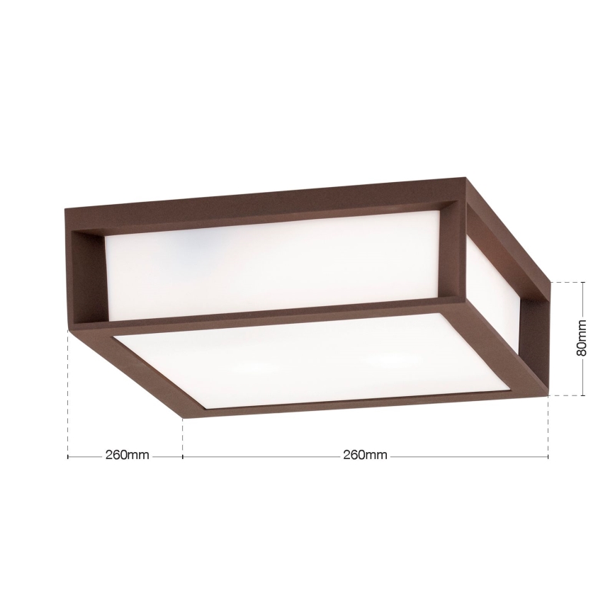 Luminaire extérieur HENRY 2xE27/15W/230V 26x26 cm IP44 marron