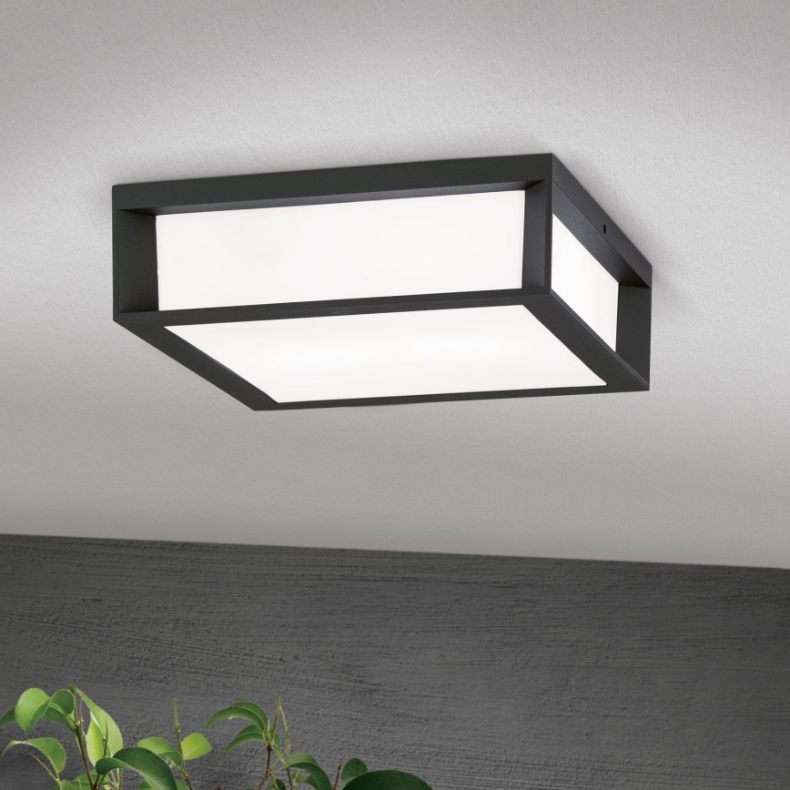 Luminaire d'extérieur HENRY 2xE27/15W/230V 26x26 cm IP44 anthracite
