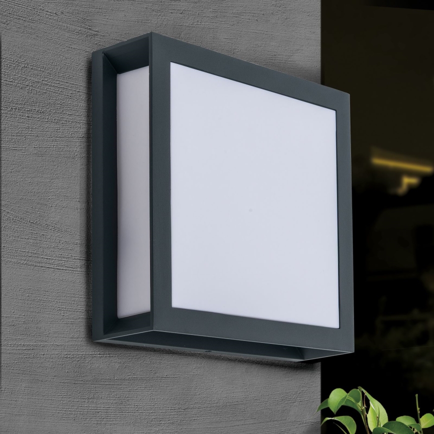 Luminaire d'extérieur HENRY 2xE27/15W/230V 26x26 cm IP44 anthracite