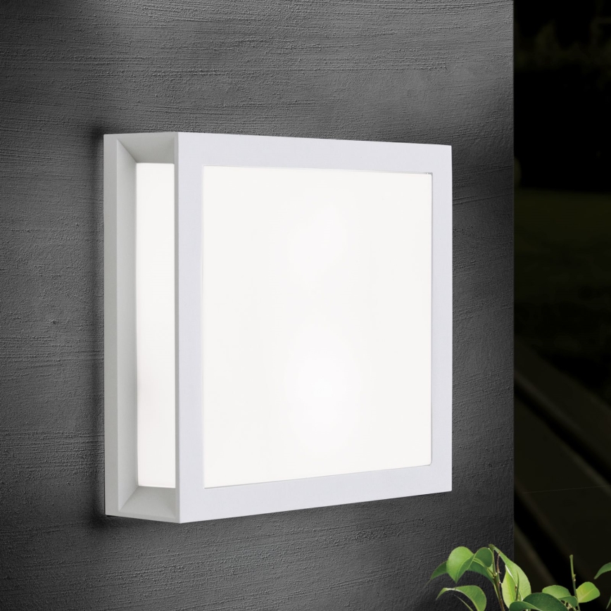 Luminaire d'extérieur HENRY 2xE27/15W/230V 26 x 26 cm IP44 blanc