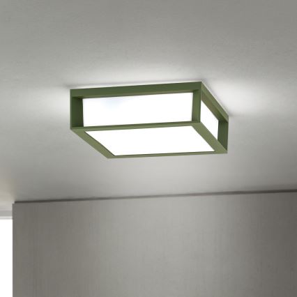 Luminaire d'extérieur HENRY 2xE27/15W/230V 26x26 cm IP44 vert