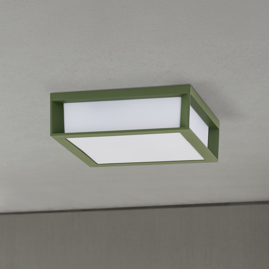 Luminaire d'extérieur HENRY 2xE27/15W/230V 26x26 cm IP44 vert