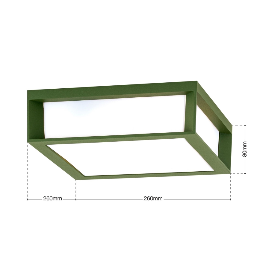 Luminaire d'extérieur HENRY 2xE27/15W/230V 26x26 cm IP44 vert