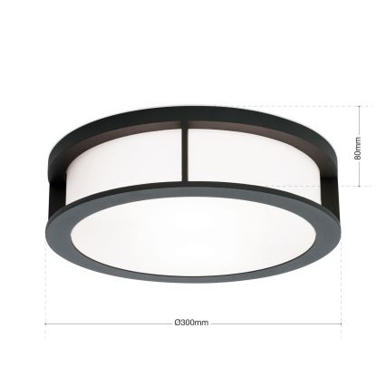 Luminaire d'extérieur HENRY 2xE27/15W/230V diam. 30 cm IP44 anthracite