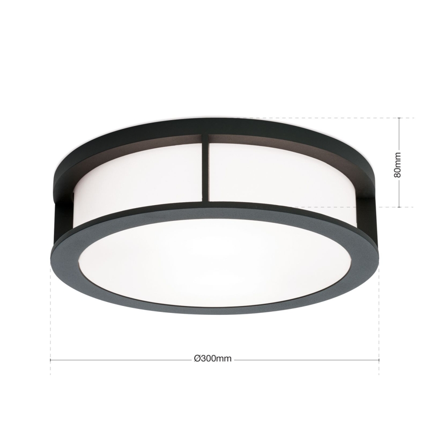 Luminaire d'extérieur HENRY 2xE27/15W/230V diam. 30 cm IP44 anthracite
