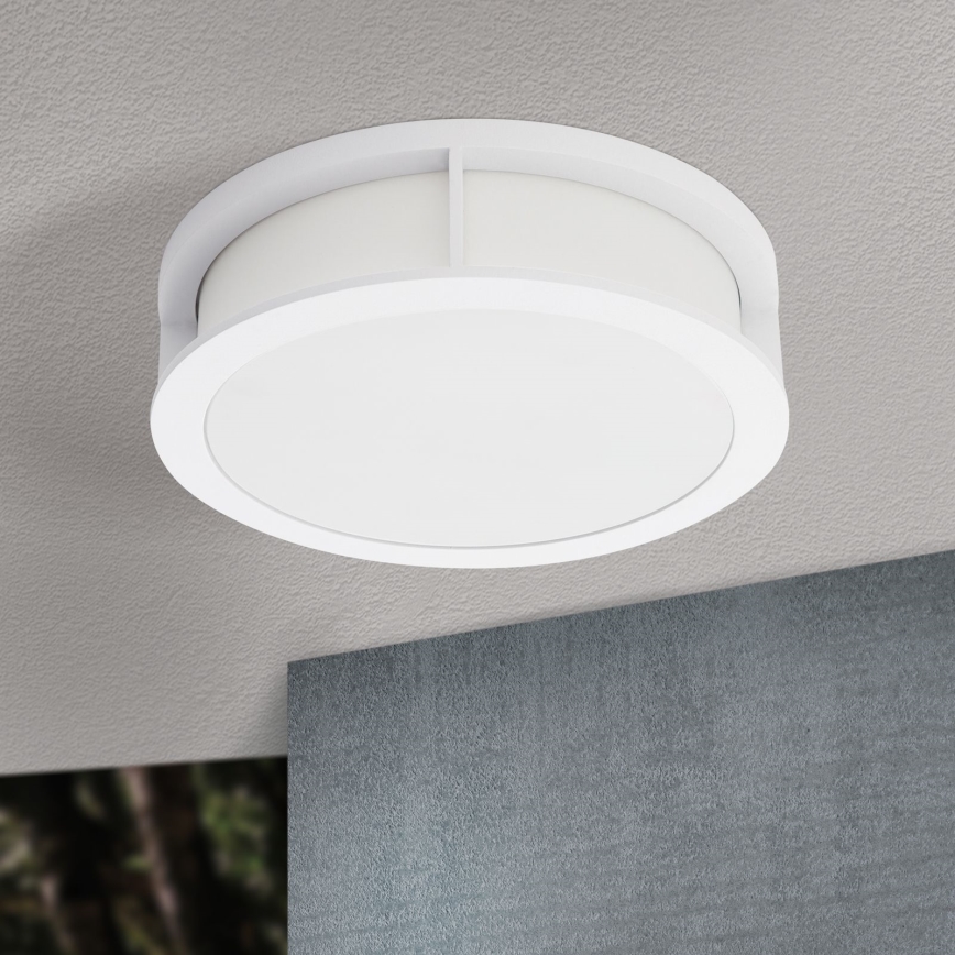 Luminaire d'extérieur HENRY 2xE27/15W/230V Ø 30 cm IP44 blanc
