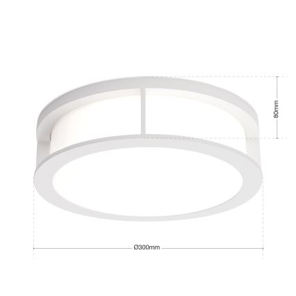 Luminaire d'extérieur HENRY 2xE27/15W/230V Ø 30 cm IP44 blanc