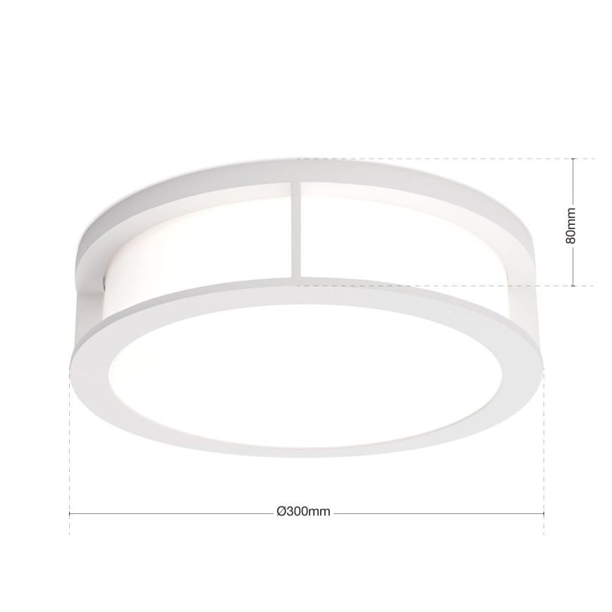 Luminaire d'extérieur HENRY 2xE27/15W/230V Ø 30 cm IP44 blanc
