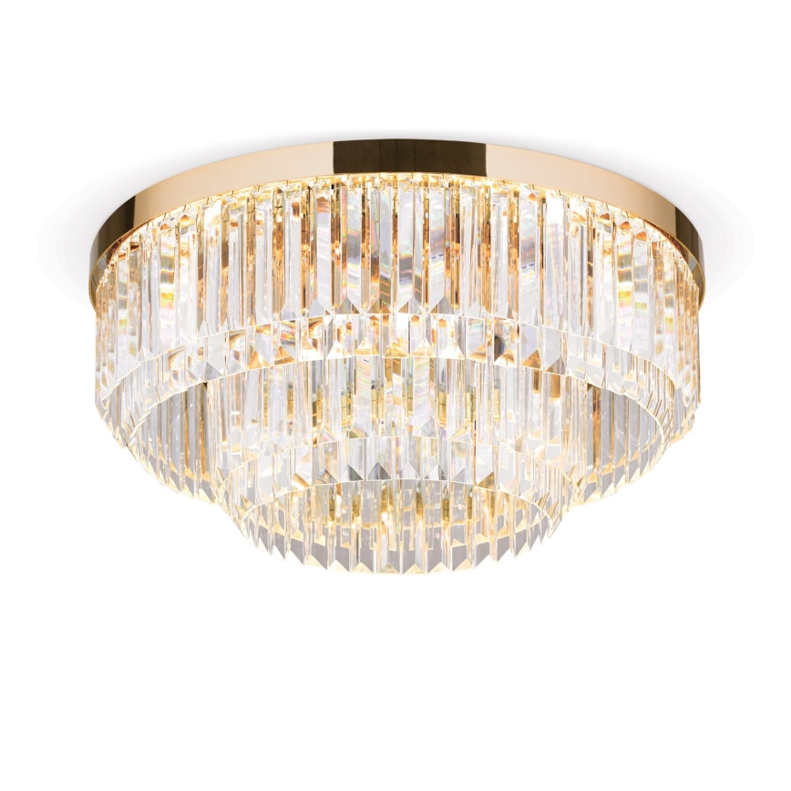 Plafonnier à intensité variable en cristal PRISM LED/80W/230V d. 55 cm 24K doré