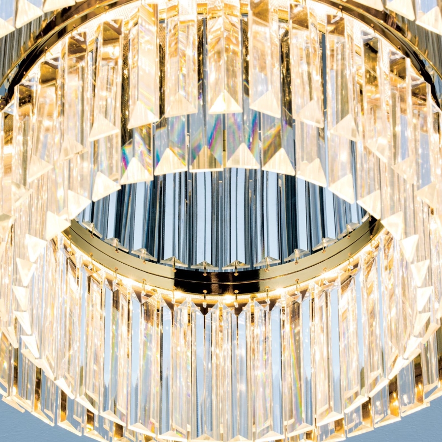 Plafonnier à intensité variable en cristal PRISM LED/80W/230V d. 55 cm 24K doré