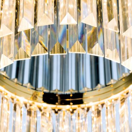 Plafonnier à intensité variable en cristal PRISM LED/80W/230V d. 55 cm 24K doré