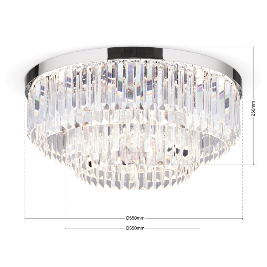 Plafonnier à intensité variable en cristal PRISM LED/80W/230V d. 55 cm chrome brillant