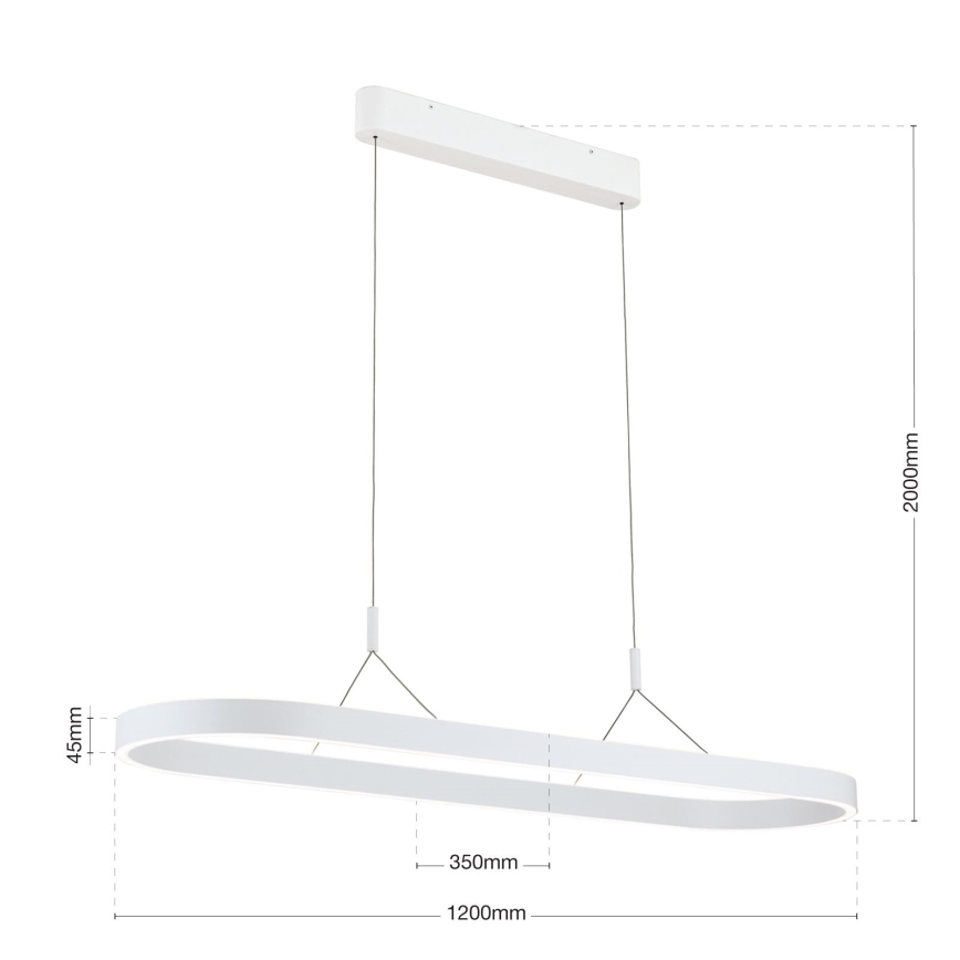 Suspension LED sur câble CARRARA LED/80W/230V 2700/3000/4000K blanc