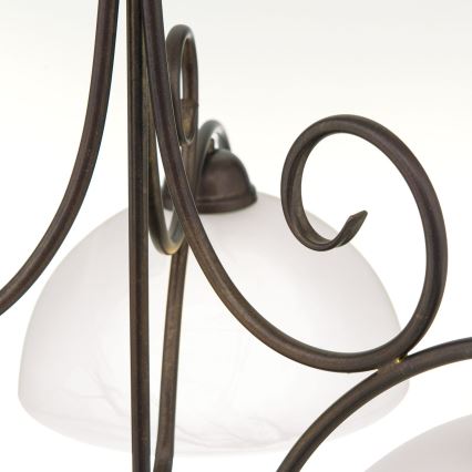 Lustre sur chaîne RULA 3xE27/40W/230V Ø 70 cm blanc/bronze