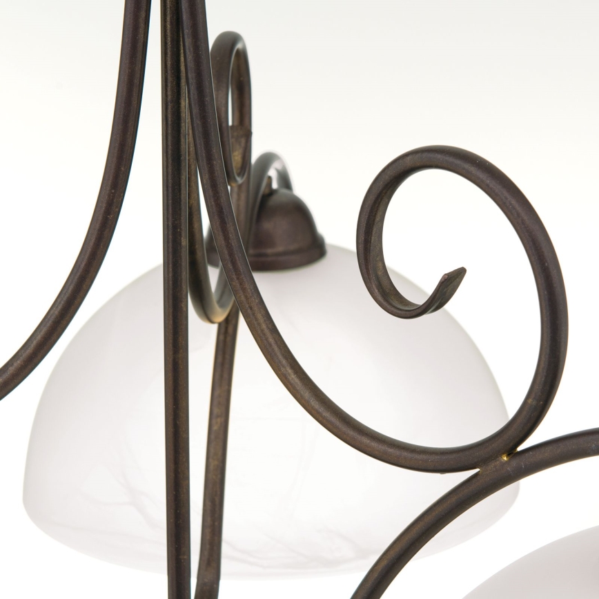 Lustre sur chaîne RULA 3xE27/40W/230V Ø 70 cm blanc/bronze