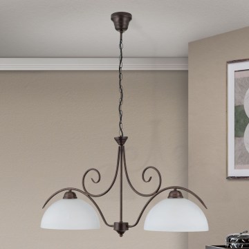Orion - Lustre suspendu sur chaîne RULA 2xE27/40W/230V blanc/bronze