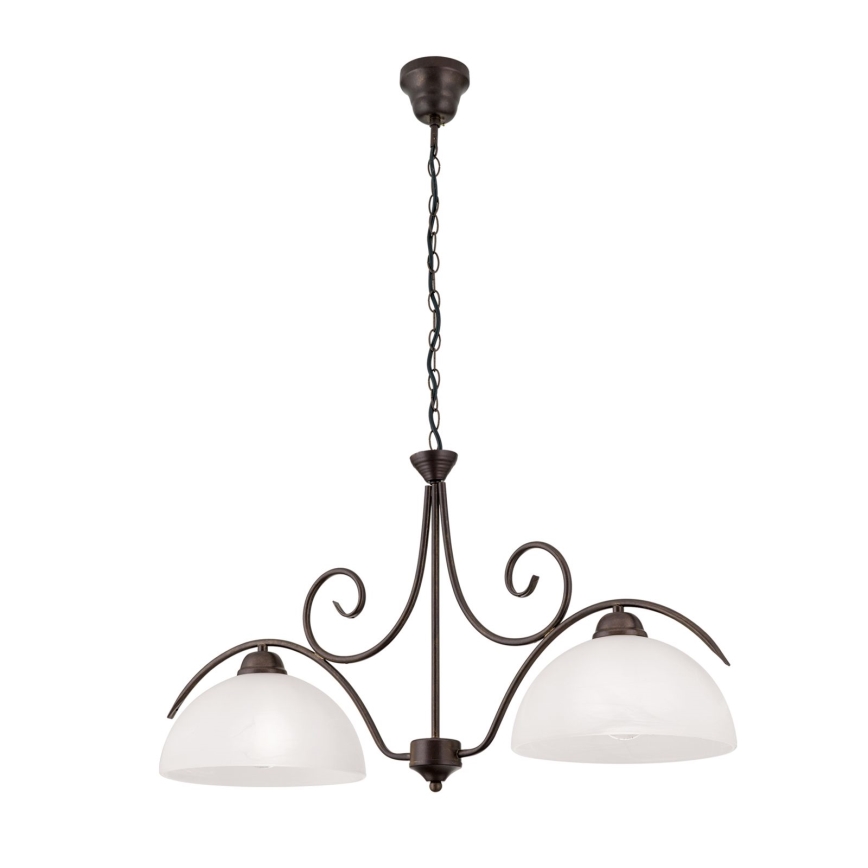 Lustre suspendu sur chaîne RULA 2xE27/40W/230V blanc/bronze