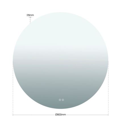 Miroir mural chauffant de salle de bains LED avec rétroéclairage FOCUS LED/27W/230V 3000/4200/6000K Ø 80 cm IP44