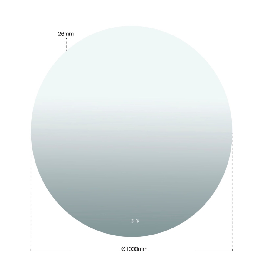 Miroir mural chauffant LED pour salle de bains avec rétroéclairage FOCUS LED/30W/230V 3000/4200/6000K Ø 100 cm IP44