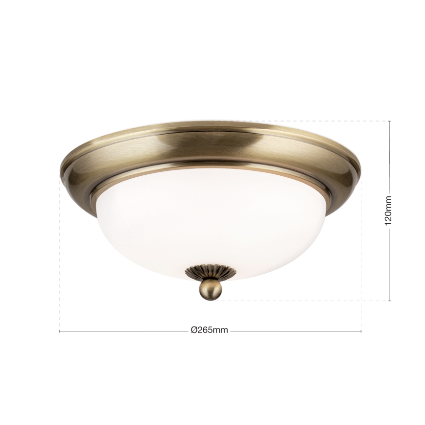 Plafonnier EMPIRA 2 x E14, 40 W, 230 V, Ø 26,5 cm, bronze