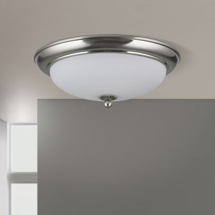 Plafonnier EMPIRA 2xE27/40W/230V Ø 35,5 cm chrome mat