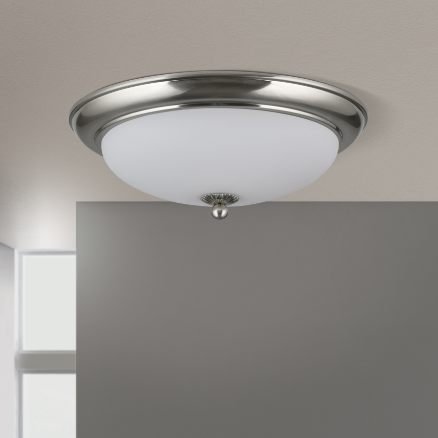 Plafonnier EMPIRA 2xE27/40W/230V Ø 35,5 cm chrome mat