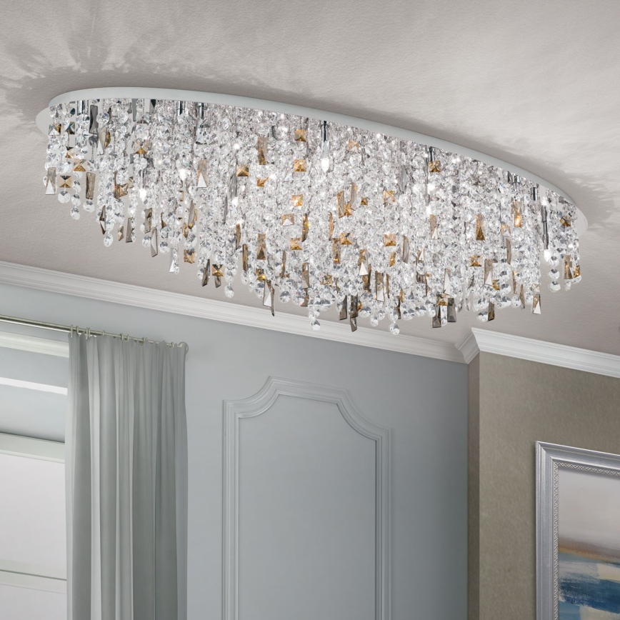 Plafonnier en cristal CRYSTALRIVER 21xG9/40W/230V chrome brillant