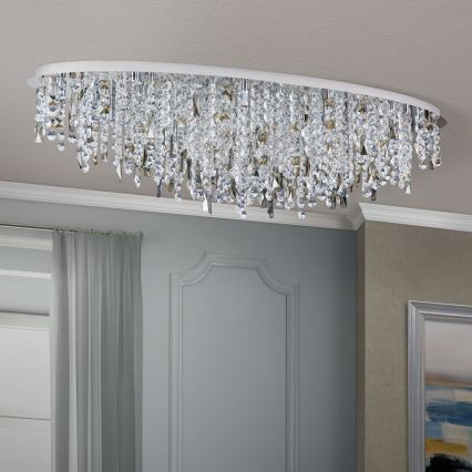 Plafonnier en cristal CRYSTALRIVER 21xG9/40W/230V chrome brillant
