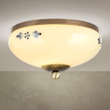 Orion - Plafonnier LANDHAUS 1xE27/60W/230V Ø 21 cm bronze/beige/bleu