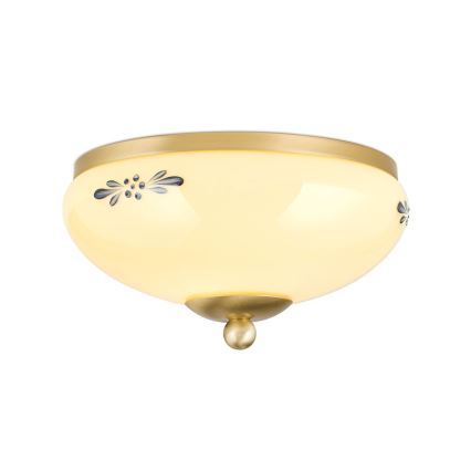 Orion - Plafonnier LANDHAUS 1xE27/60W/230V Ø 21 cm laiton/beige/bleu
