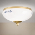 Orion - Plafonnier LANDHAUS 1xE27/60W/230V Ø 21 cm, laiton/blanc/bleu