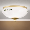 Orion - Plafonnier LANDHAUS 1xE27/60W/230V Ø 21 cm laiton/blanc/vert