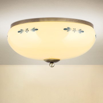 Orion - Plafonnier LANDHAUS 3xE27/60W/230V Ø 35 cm bronze/beige/bleu