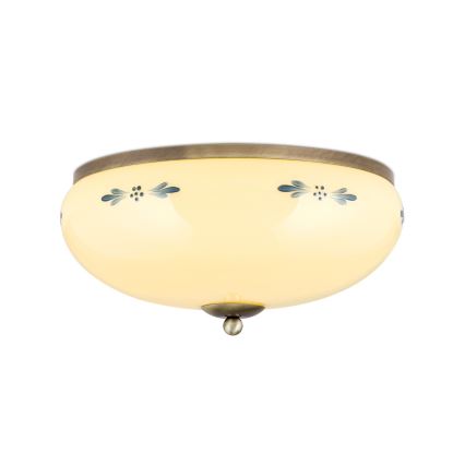 Plafonnier LANDHAUS 3xE27/60W/230V Ø 35 cm bronze/beige/bleu