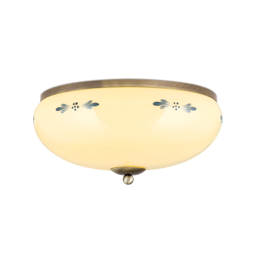 Plafonnier LANDHAUS 3xE27/60W/230V Ø 35 cm bronze/beige/bleu
