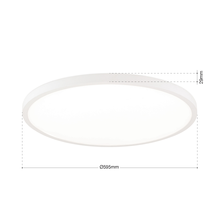 Plafonnier LED dimmable DISC, 46 W, 230 V, températures de couleur sélectionnables : 2700/3000/4000 K, Ø 60 cm, blanc