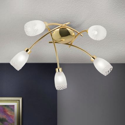 Plafonnier CARLA 5xG9/28W/230V doré