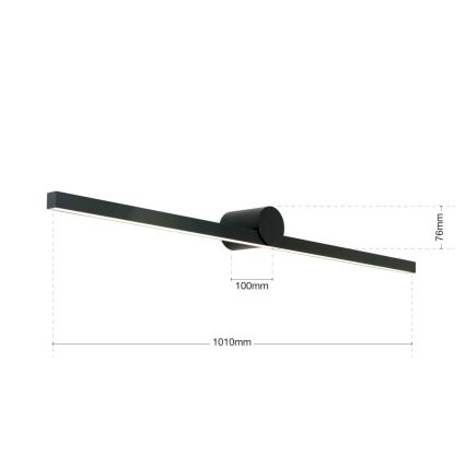 Éclairage de miroir salle de bain BEAUTY LED/24W/230V 101 cm IP54 noir